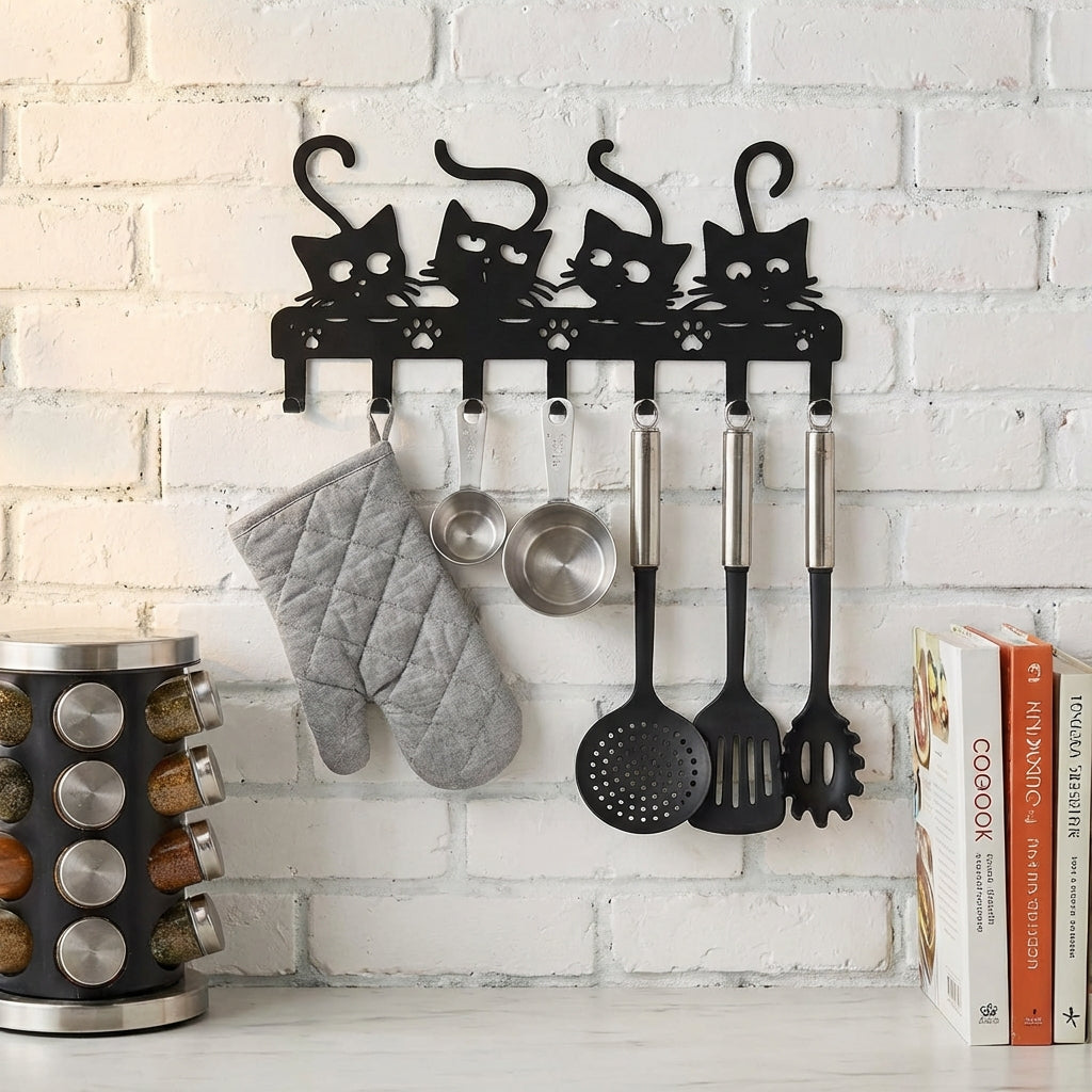 Organizador de Pared Multiusos "Amor Gatuno" (Cocina, Baño, Llaves y Taller)