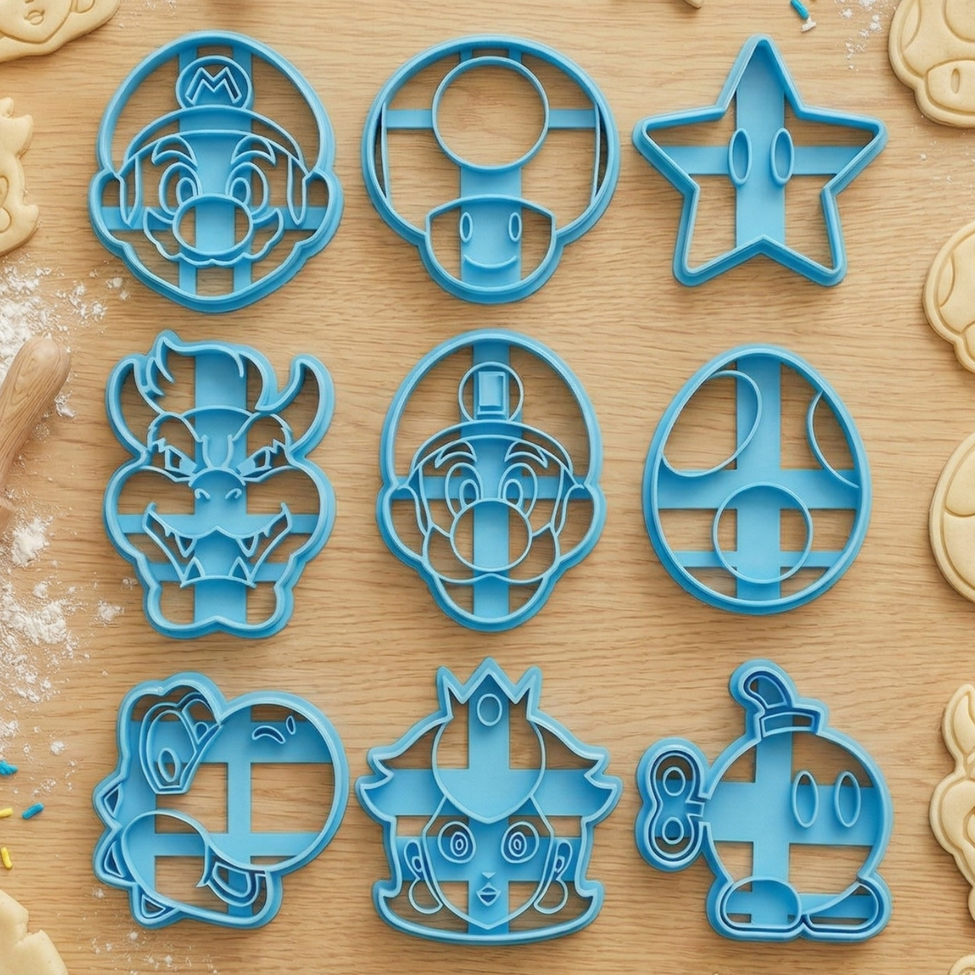 Cortadores Moldes Galletas Mario Bros Kit 9 personajes