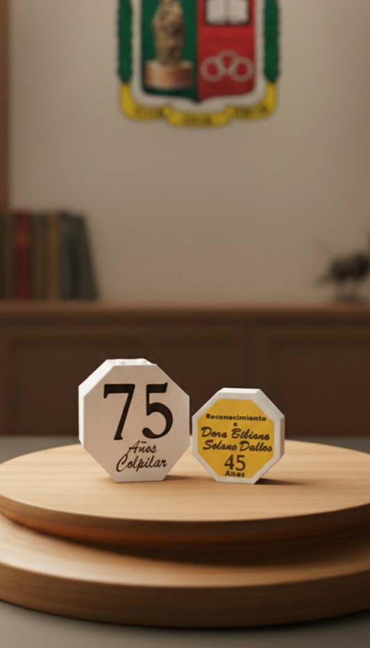 Cofre Aniversario 75 Años - Medalla de Reconocimiento Personalizado