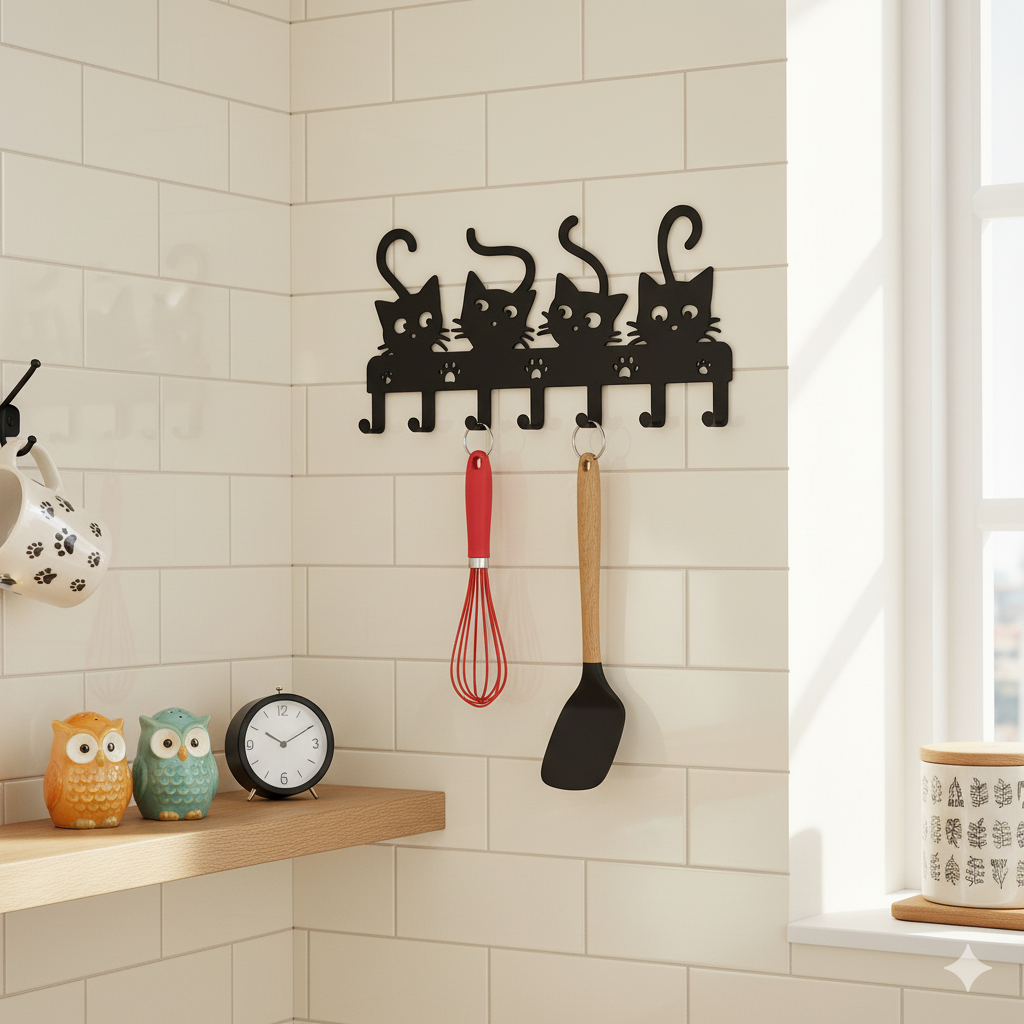 Organizador de Pared Multiusos "Amor Gatuno" (Cocina, Baño, Llaves y Taller)