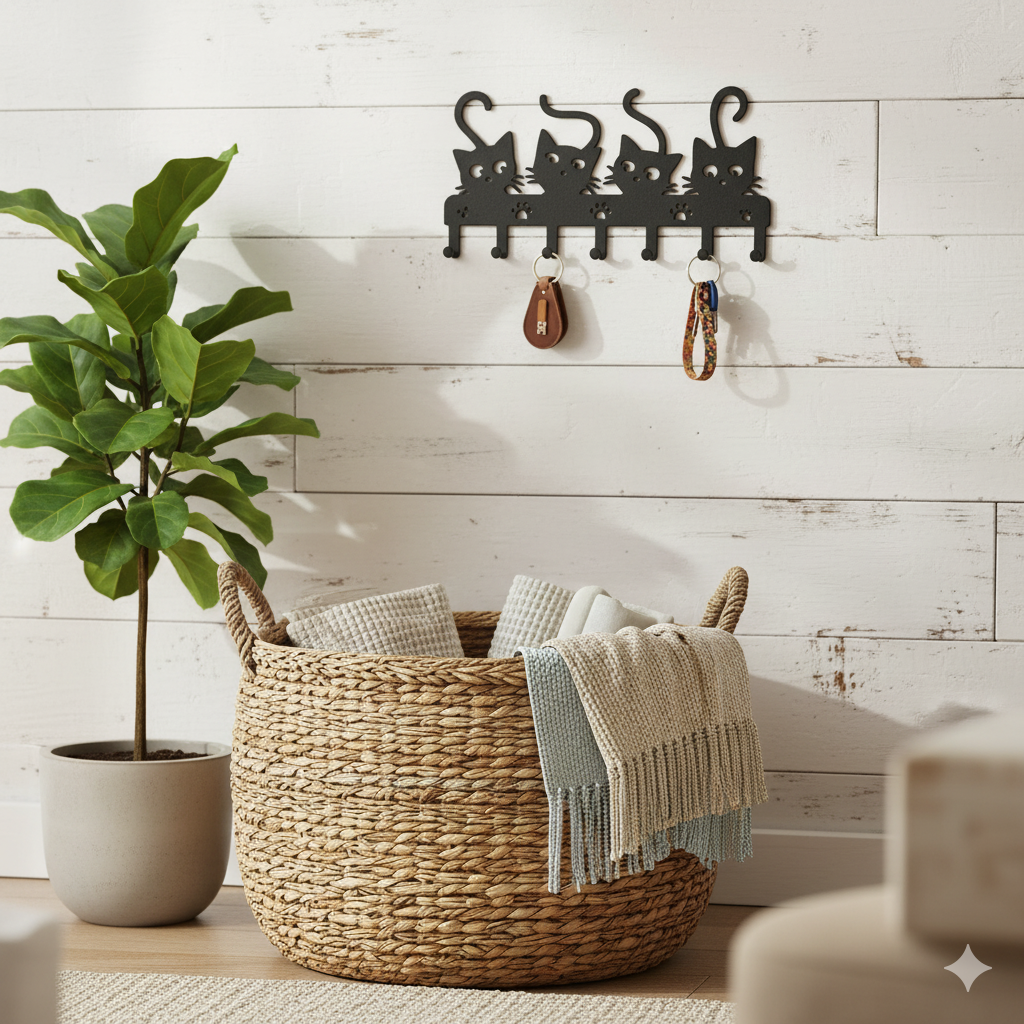 Organizador de Pared Multiusos "Amor Gatuno" (Cocina, Baño, Llaves y Taller)