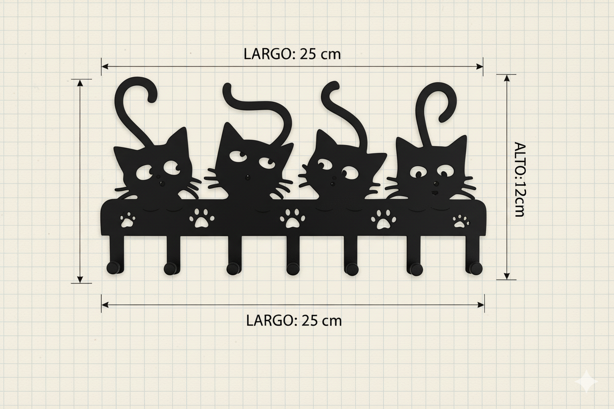 Organizador de Pared Multiusos "Amor Gatuno" (Cocina, Baño, Llaves y Taller)
