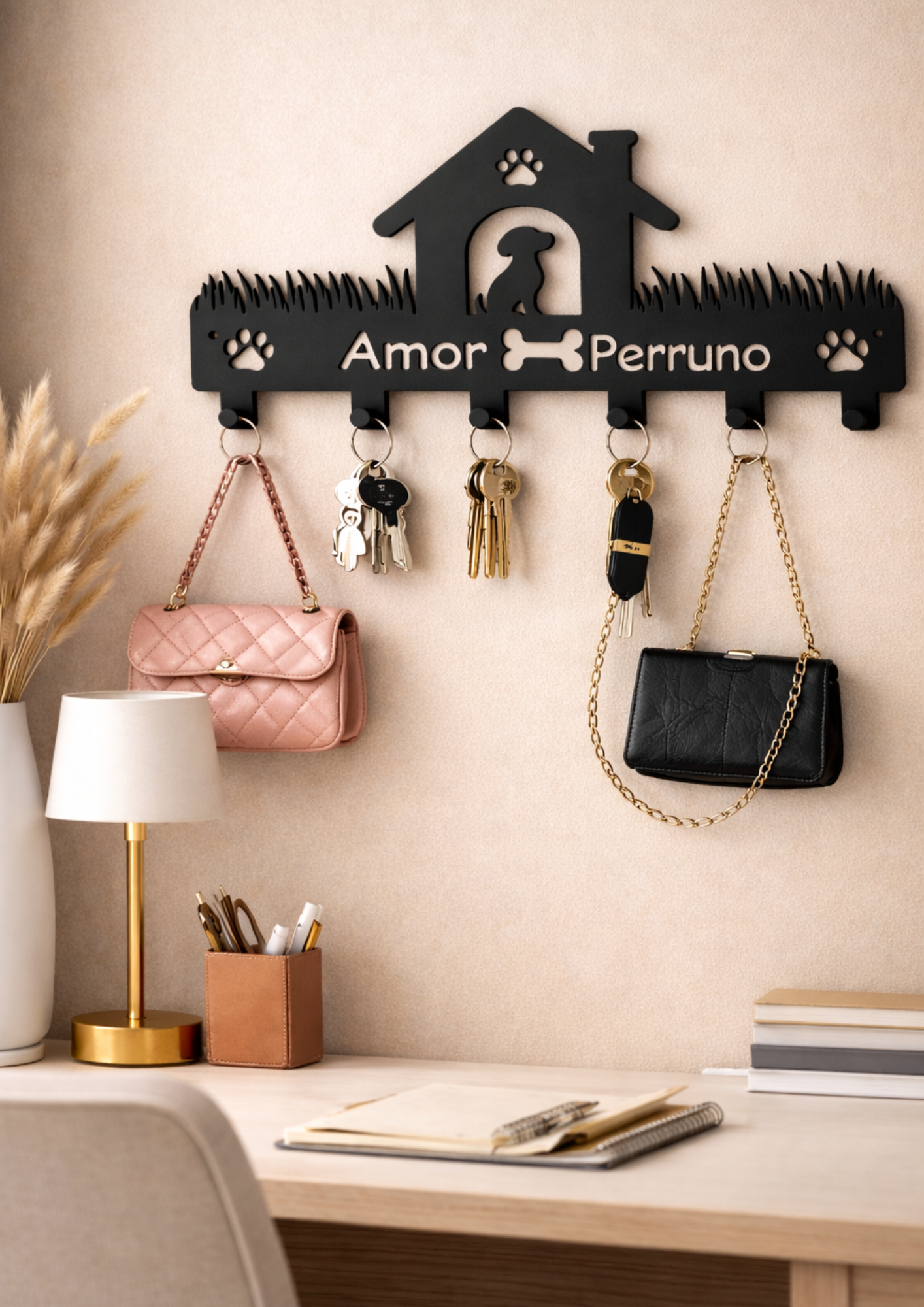 Porta Llaves Pared Perros Amor Perruno Organizador