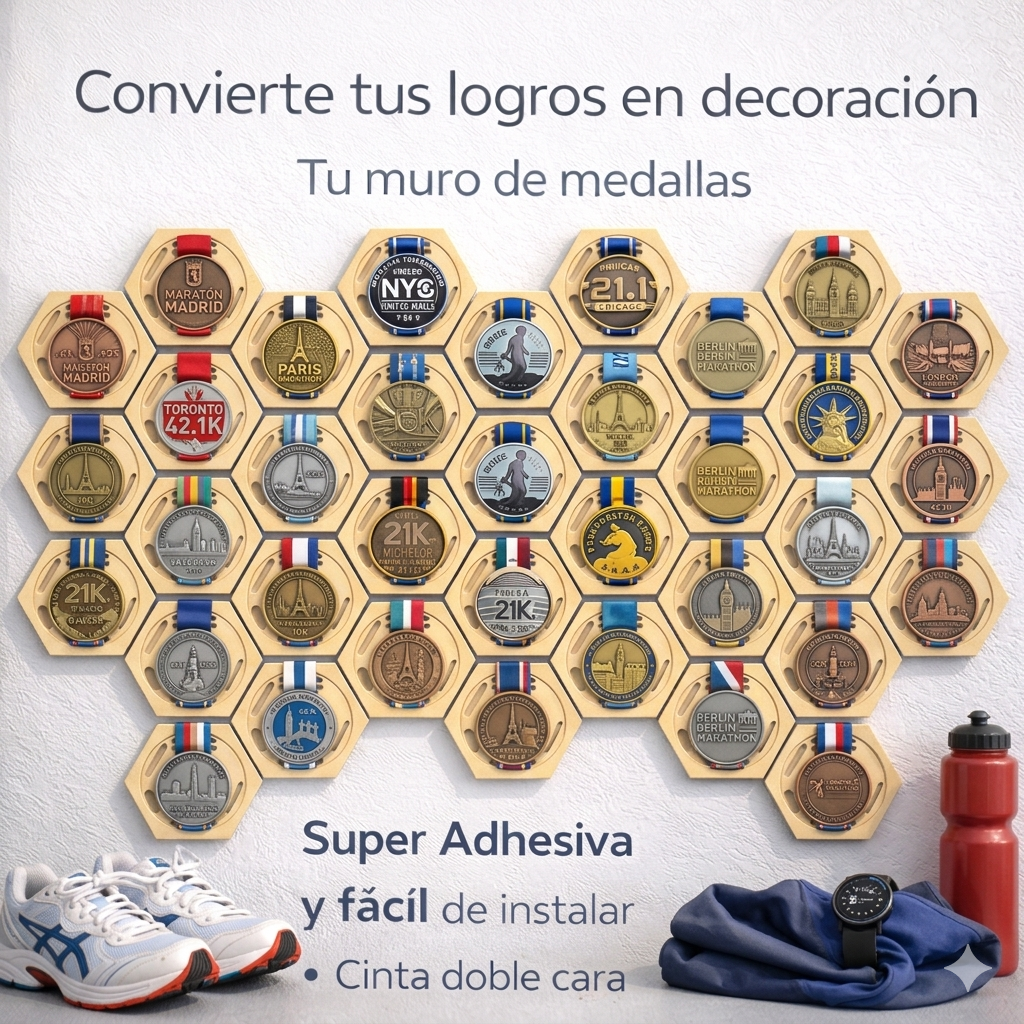 Medallero Running Porta Medallas Pared Modular Pack 5