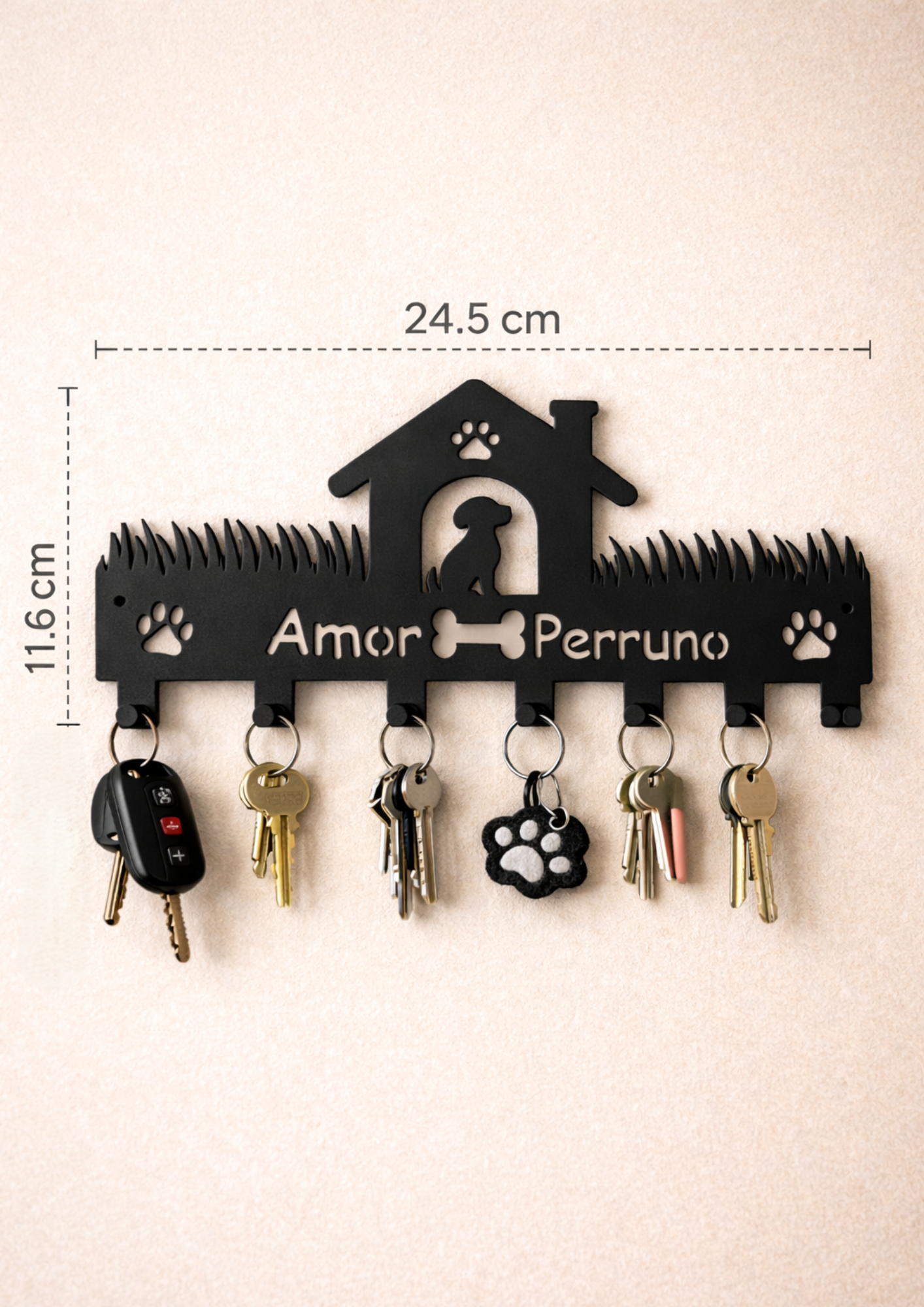 Porta Llaves Pared Perros Amor Perruno Organizador