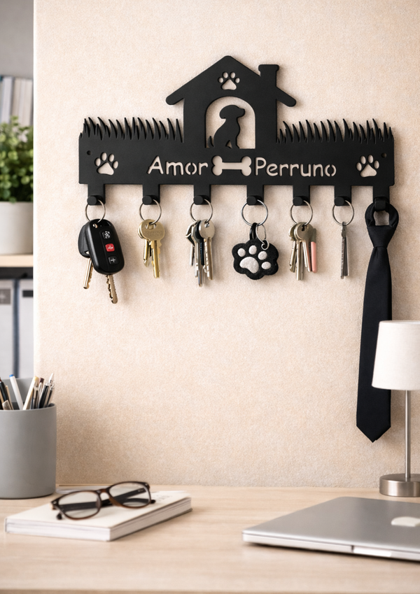 Porta Llaves Pared Perros Amor Perruno Organizador
