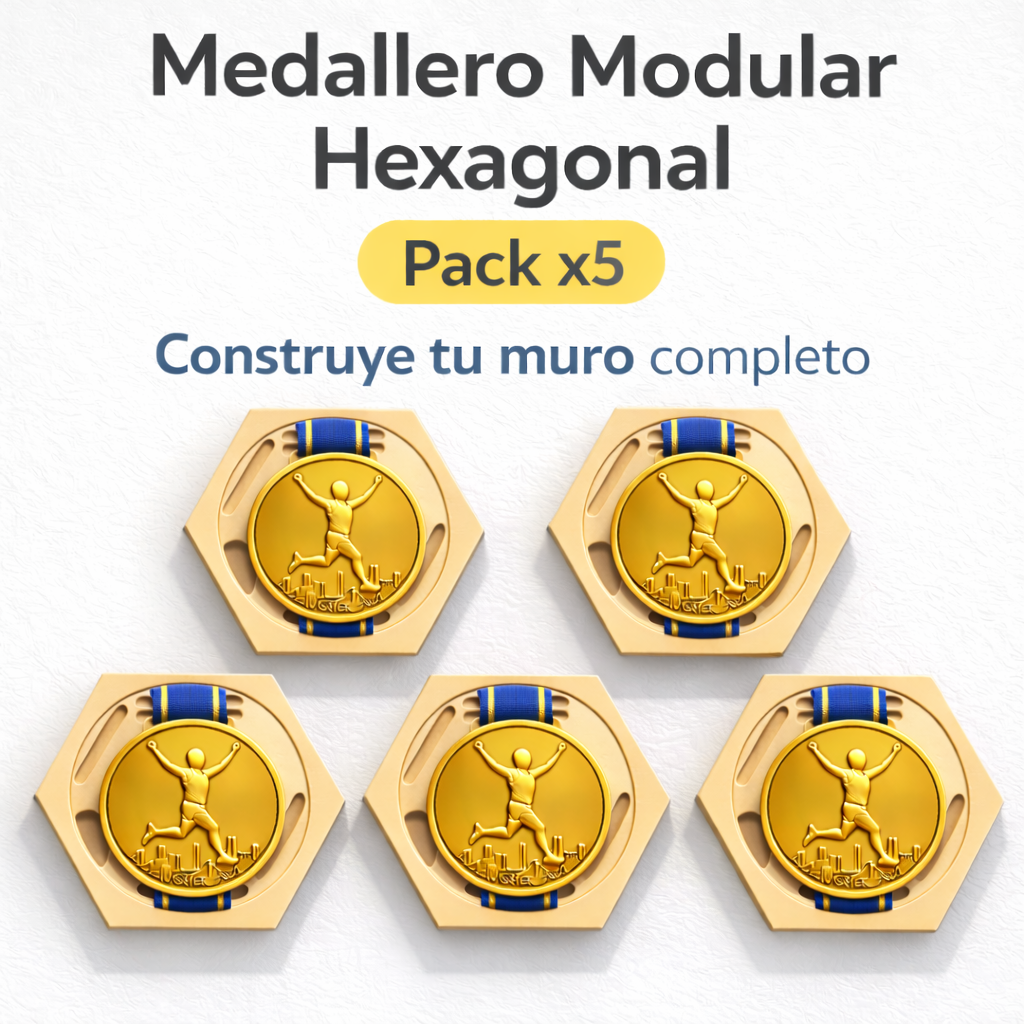 Medallero Running Porta Medallas Pared Modular Pack 5