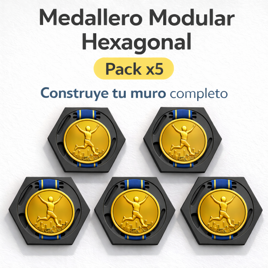 Medallero Running Porta Medallas Pared Modular Pack 5