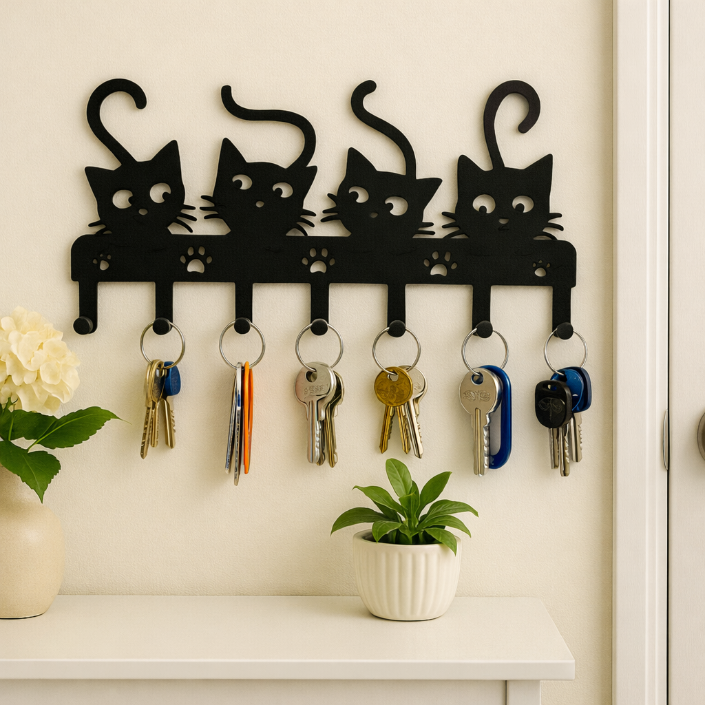 Organizador de Pared Multiusos "Amor Gatuno" (Cocina, Baño, Llaves y Taller)