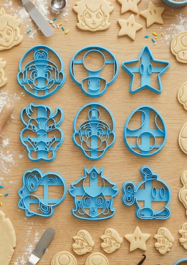 Cortadores Moldes Galletas Mario Bros Kit 9 personajes