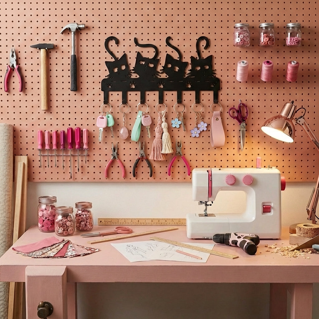 Organizador de Pared Multiusos "Amor Gatuno" (Cocina, Baño, Llaves y Taller)