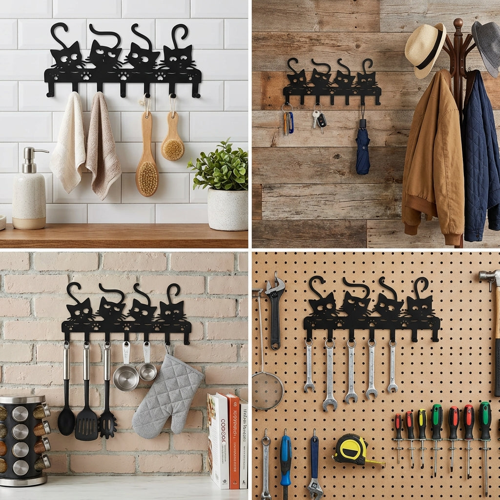 Organizador de Pared Multiusos "Amor Gatuno" (Cocina, Baño, Llaves y Taller)